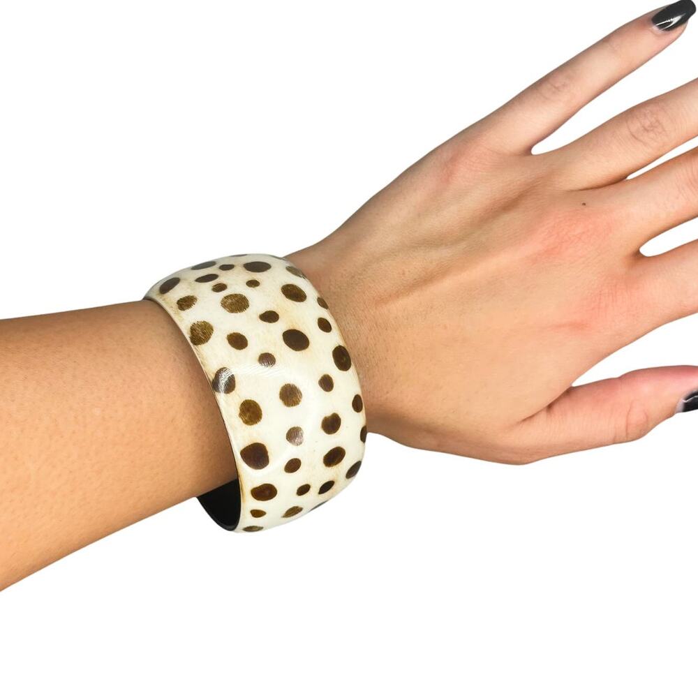 Lisa Says Gah L Roo Chunky Animal Print Cow Print Bangle Bracelet